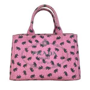 Prada Canapa Tote Bag Pink phant